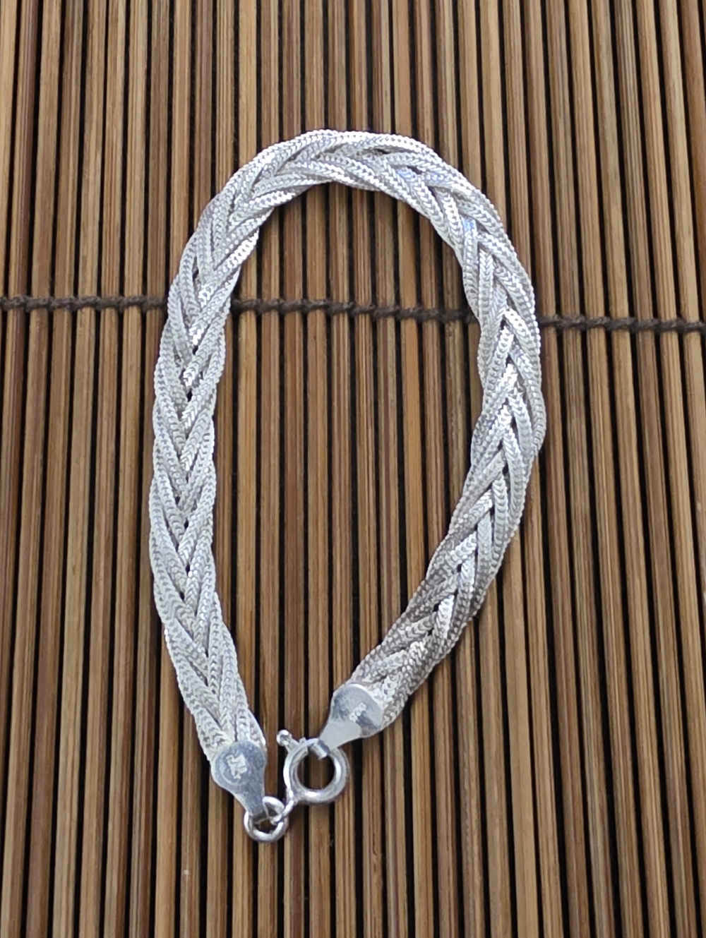 925 Silver Braided Bracelet (Vintage) - Picture 6 of 15